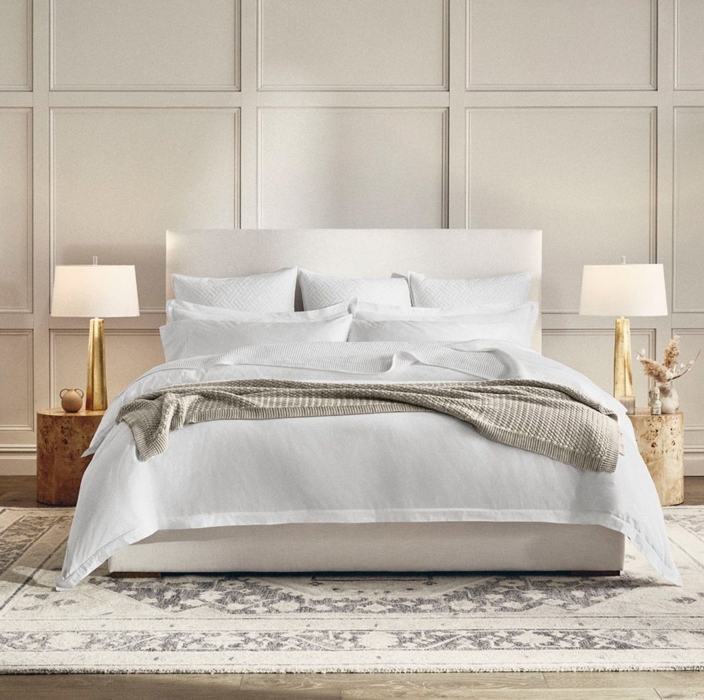 product image of the Boll & Branch Signature Hemmed Sheets staged in a bedroom