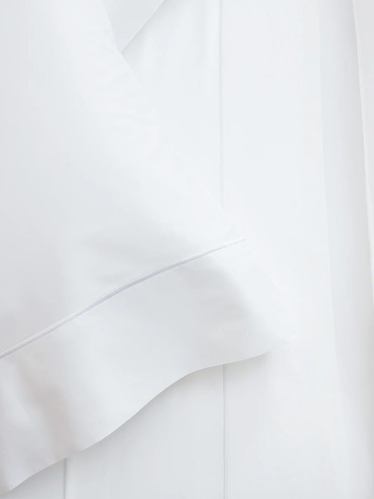 closeup of the Boll & Branch Signature Embroidered Sheet Set